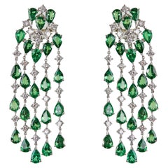 Gianni Lazzaro Tsavorite 18K White Gold Diamond Earrings for Her