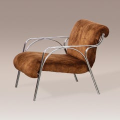 Gianni Moscatelli Chrome Lounge Chair, Italy, circa 1970