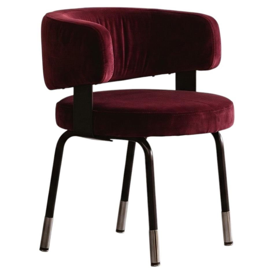 Gianni Moscatelli Dining Chair for Formanova, Burgundy Velvet, 1968