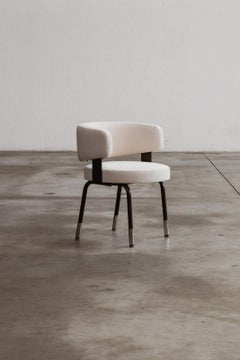 Gianni Moscatelli Dining Chair for Formanova, White Velvet, 1968