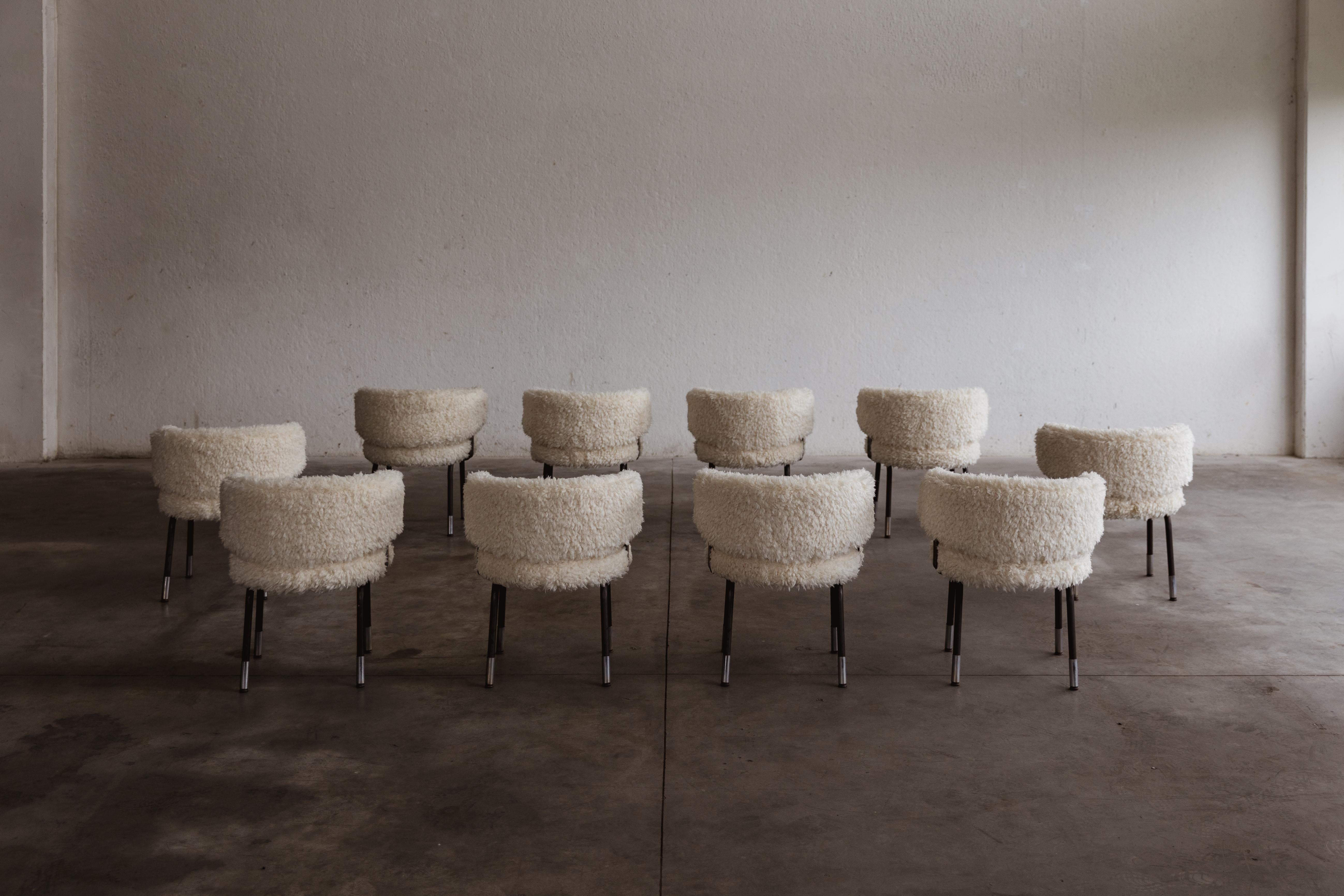 Milieu du XXe siècle Chaises de salle à manger Gianni Moscatelli pour Formanova, 1968, ensemble de 10 pièces en vente