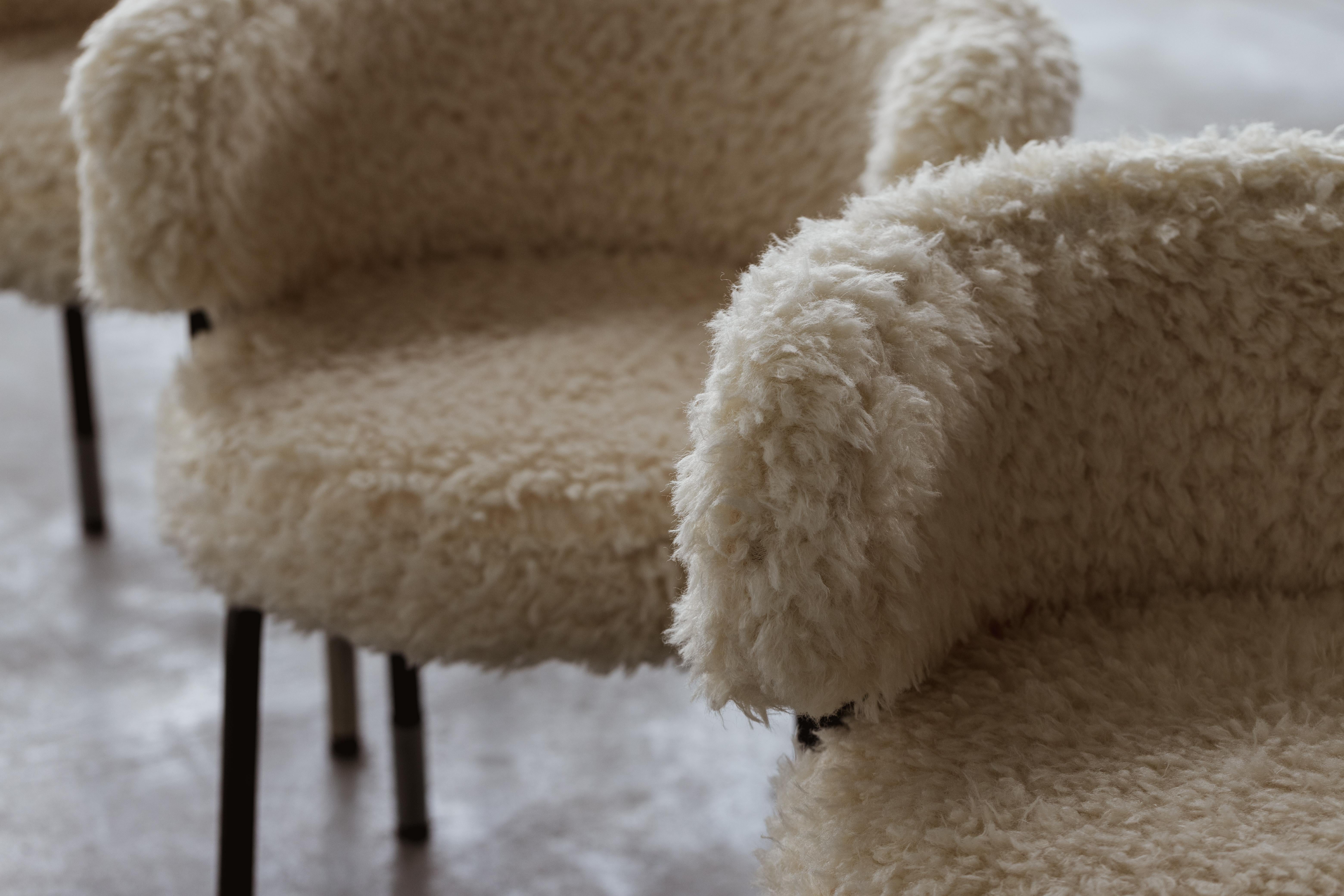 Faux Fur Gianni Moscatelli Dining Chairs for Formanova, 1968, Set of 10 For Sale