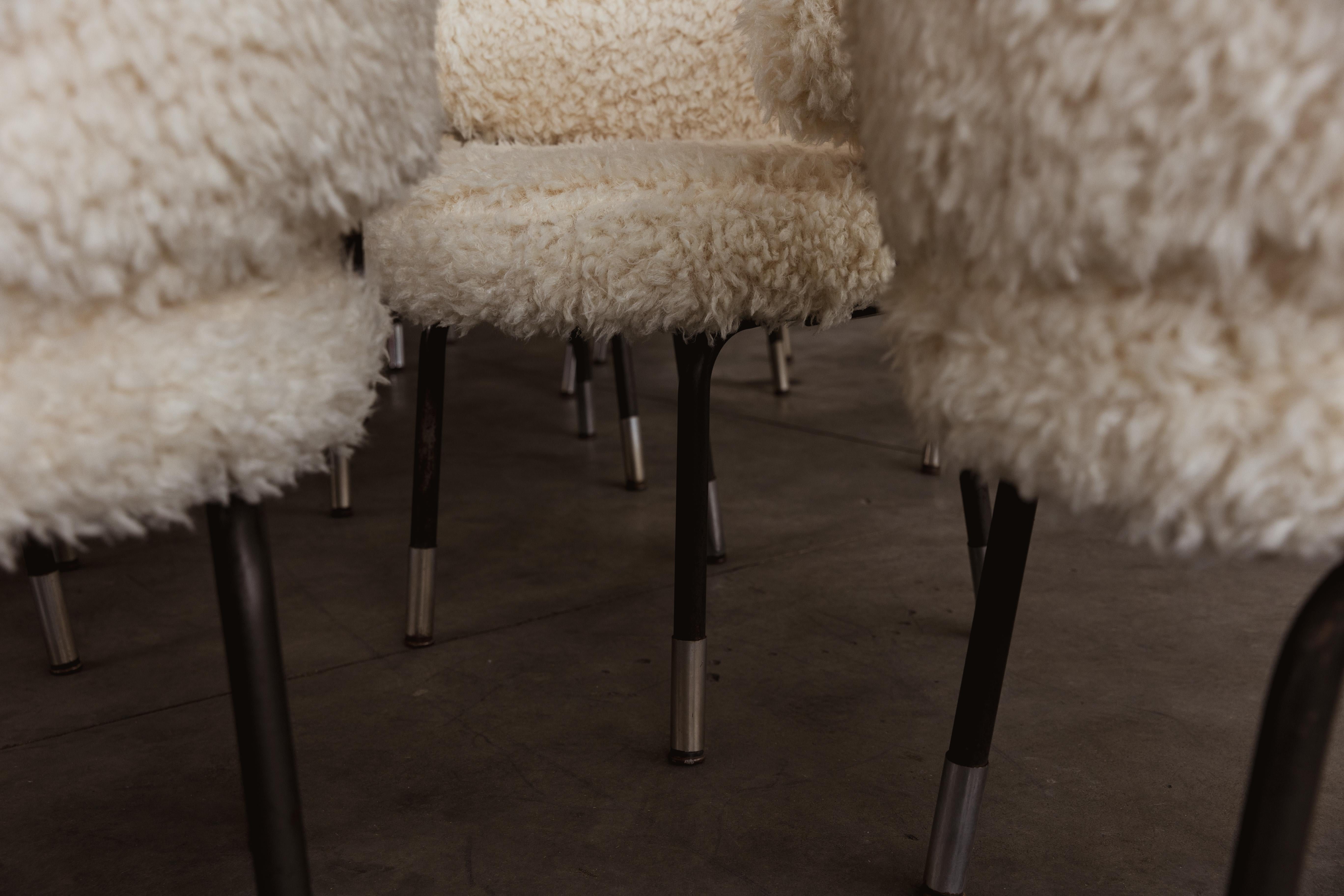 Faux Fur Gianni Moscatelli Dining Chairs for Formanova, 1968, Set of 12 For Sale