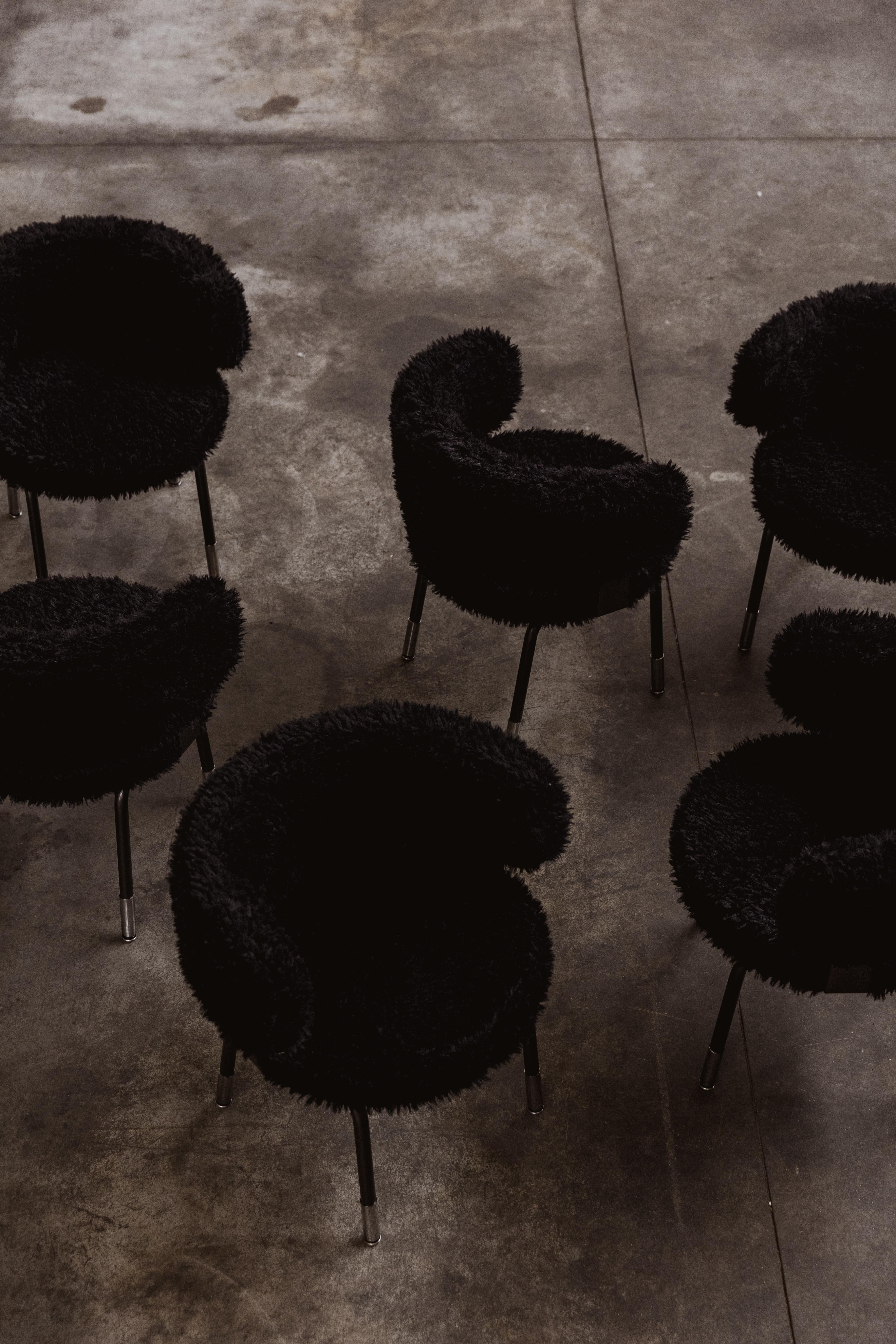 Gianni Moscatelli Dining Chairs for Formanova, Black, 1968, Set of 10 For Sale 1