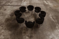 Gianni Moscatelli Dining Chairs for Formanova, Black, 1968, Set of 8