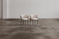 Gianni Moscatelli Dining Chairs for Formanova, White Velvet, 1968, Set of 2