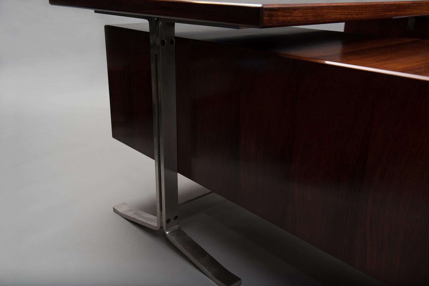 Gianni Moscatelli Executive Rosewood Angle Desk for Formanova 3