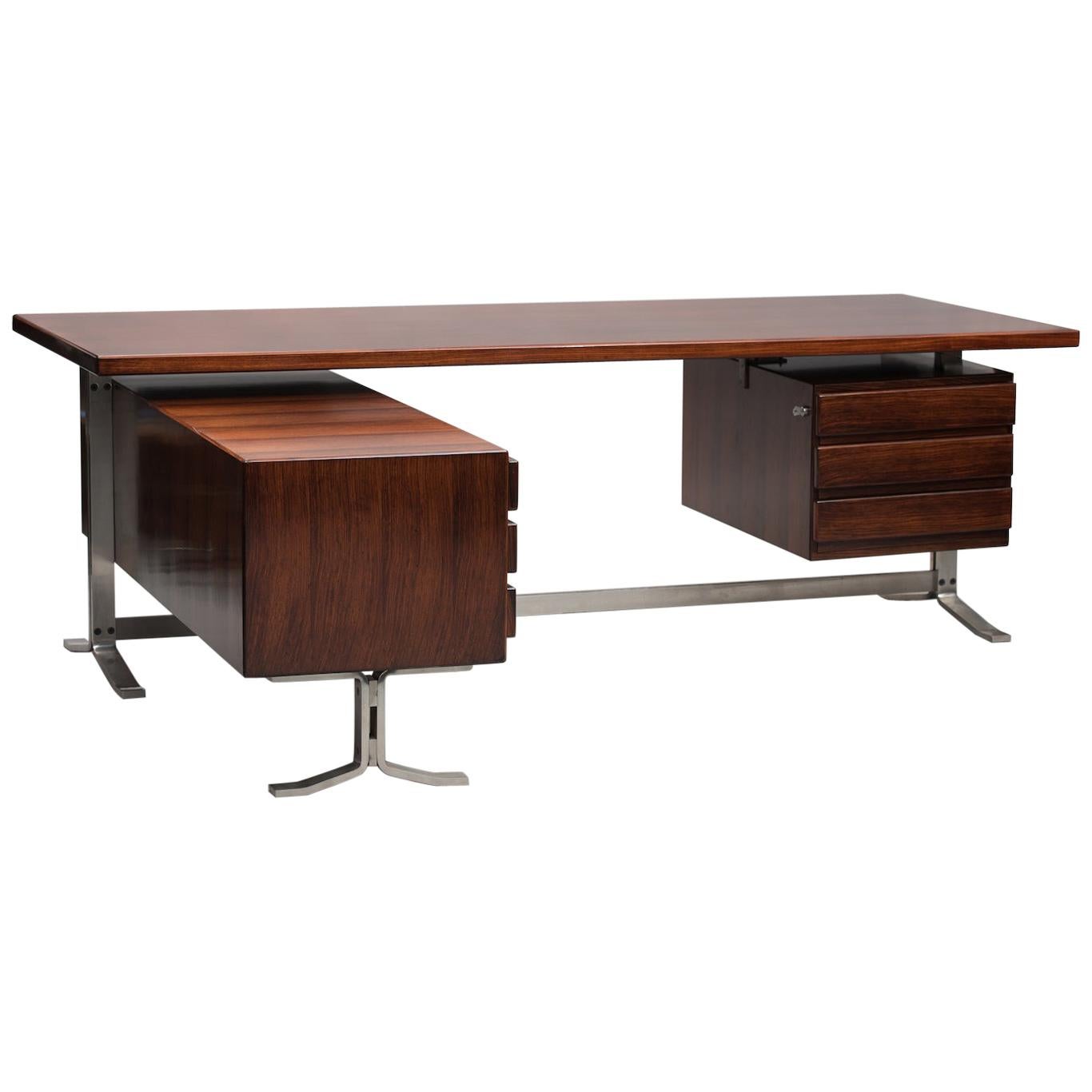 Gianni Moscatelli Executive Rosewood Angle Desk for Formanova