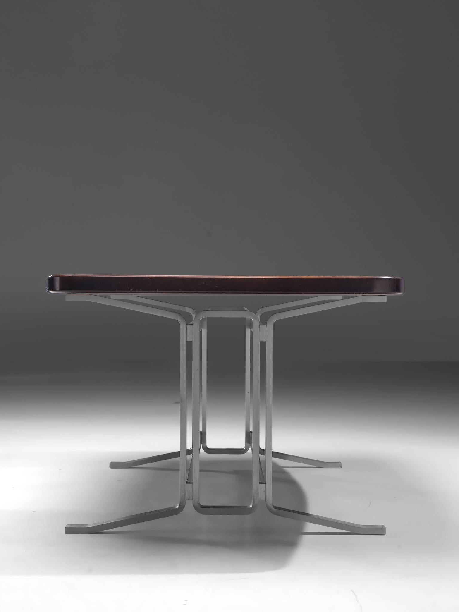 Steel Gianni Moscatelli for Formanova Boat-Shaped Table
