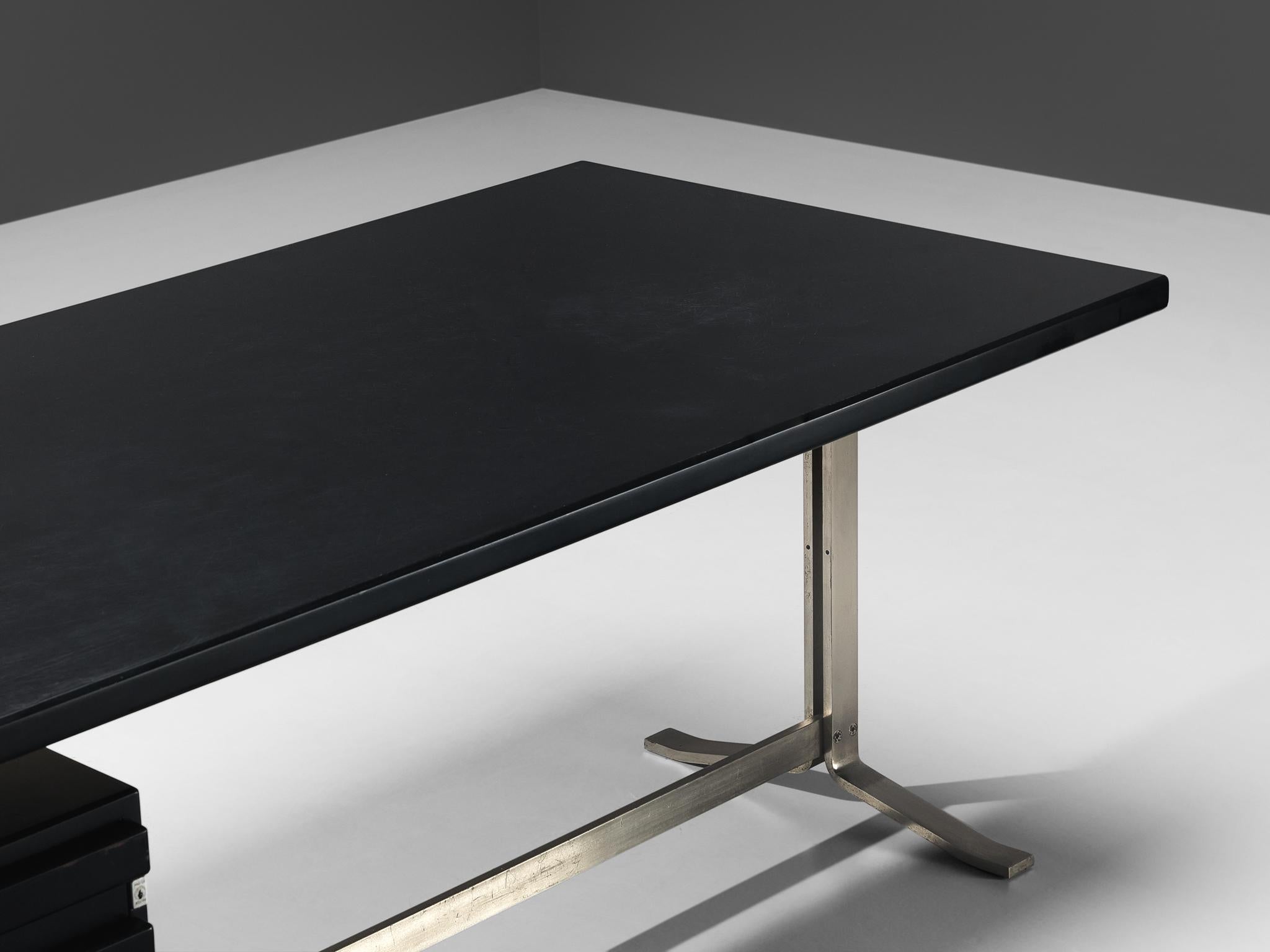 Steel Gianni Moscatelli for Formanova Executive Desk in Black  For Sale
