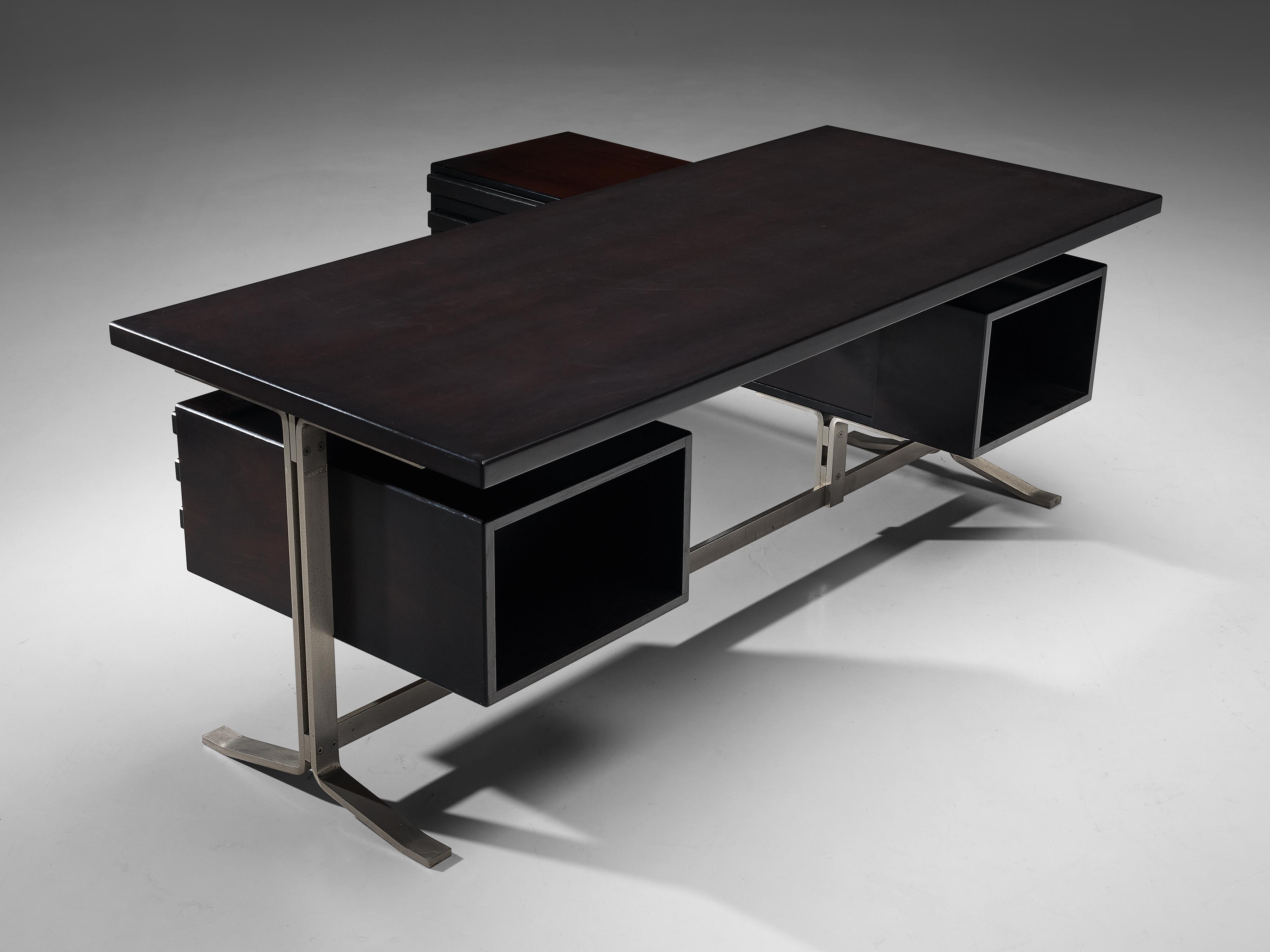Mid-20th Century Gianni Moscatelli for Formanova Executive Desk in Stained Mahogany