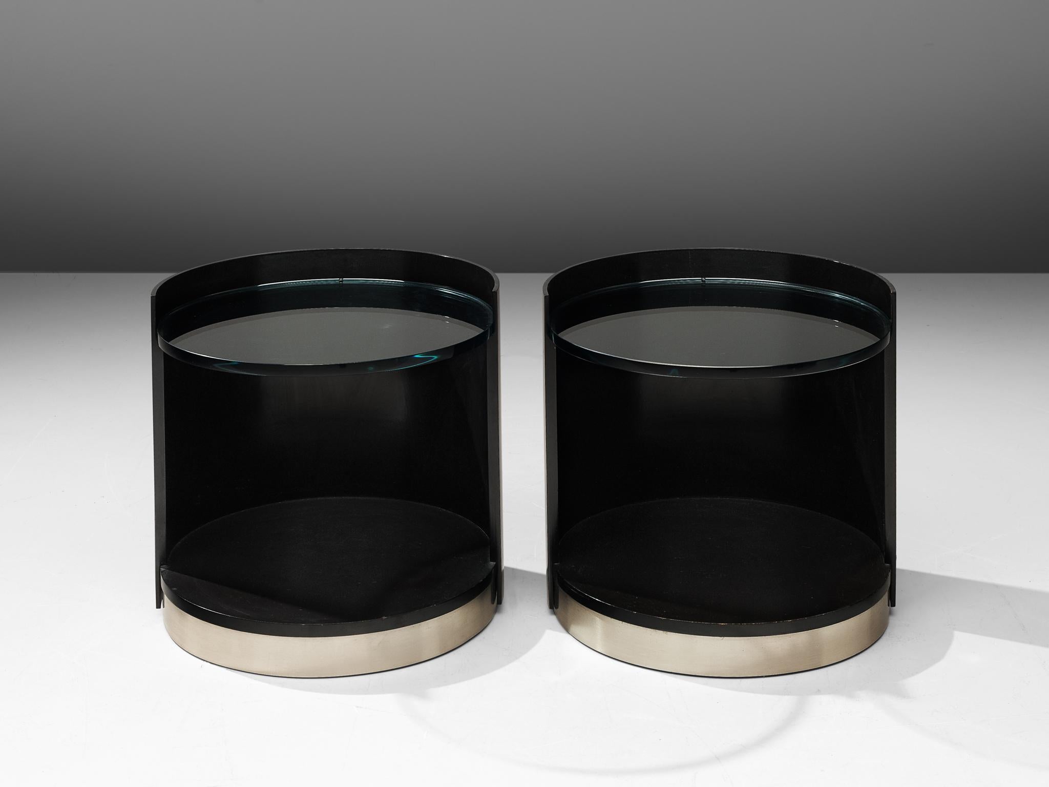 Metal Gianni Moscatelli for Formanova Pair of Nightstands