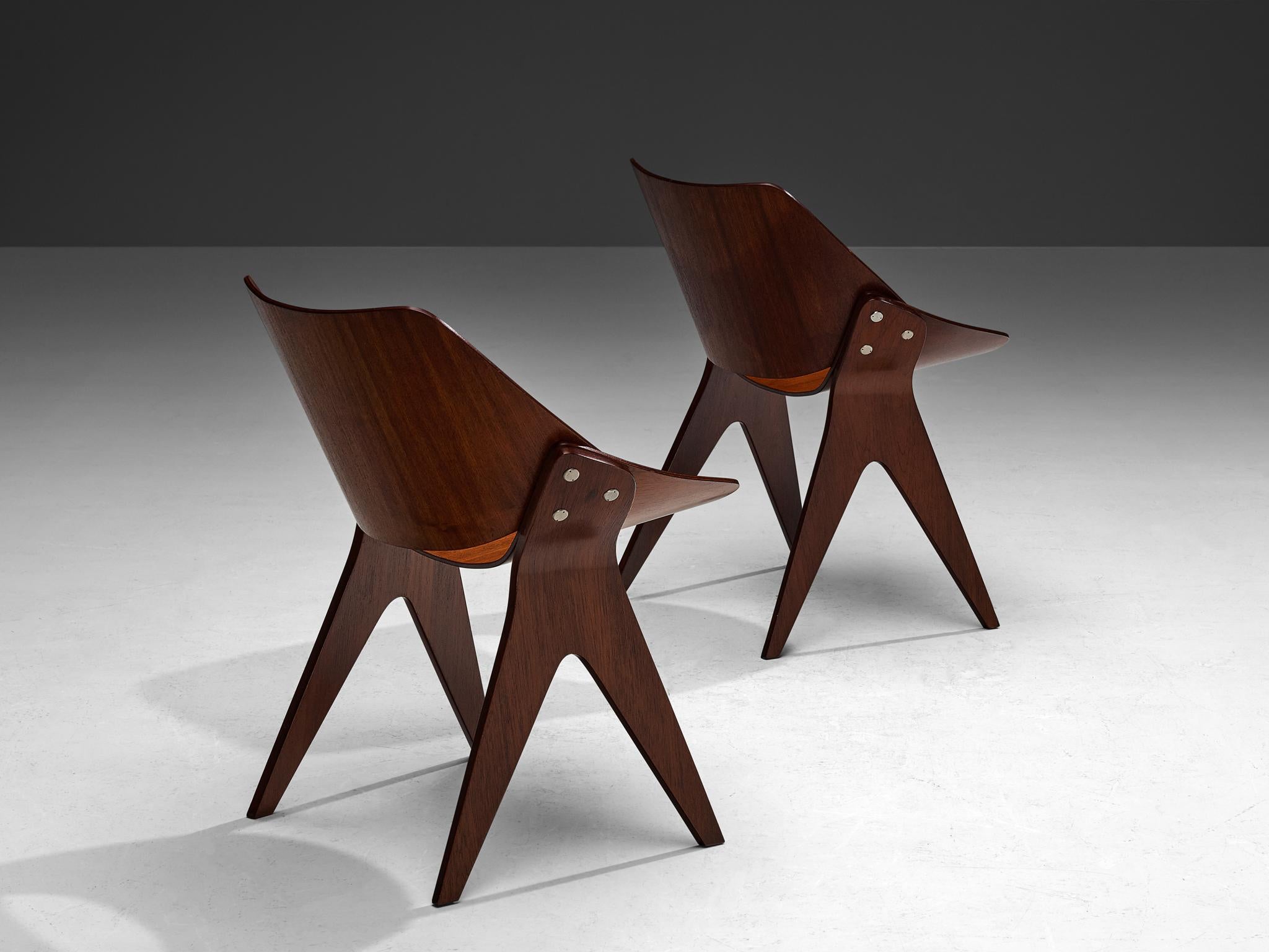 Mid-20th Century Gianni Moscatelli for Formanova Set of Four 'Bivalve 940' Dining Chairs  For Sale
