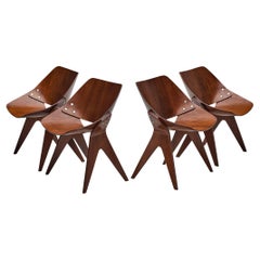 Vintage Gianni Moscatelli for Formanova Set of Four 'Bivalve 940' Dining Chairs 