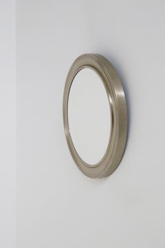 Gianni Moscatelli Round Nickel Wall Mirror Midcentury for Formanova, 1970s