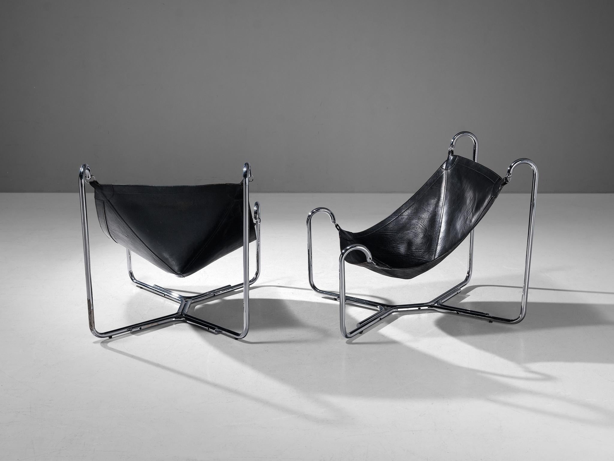 Italian Gianni Pareschi and Ezio Didone for Busnelli Pair of 'Baffo' Lounge Chairs  For Sale