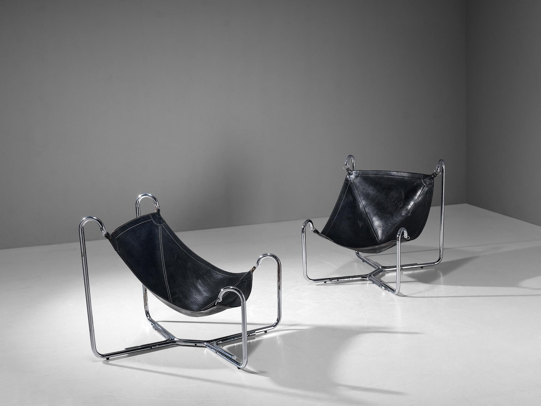 Mid-20th Century Gianni Pareschi and Ezio Didone for Busnelli Pair of 'Baffo' Lounge Chairs  For Sale
