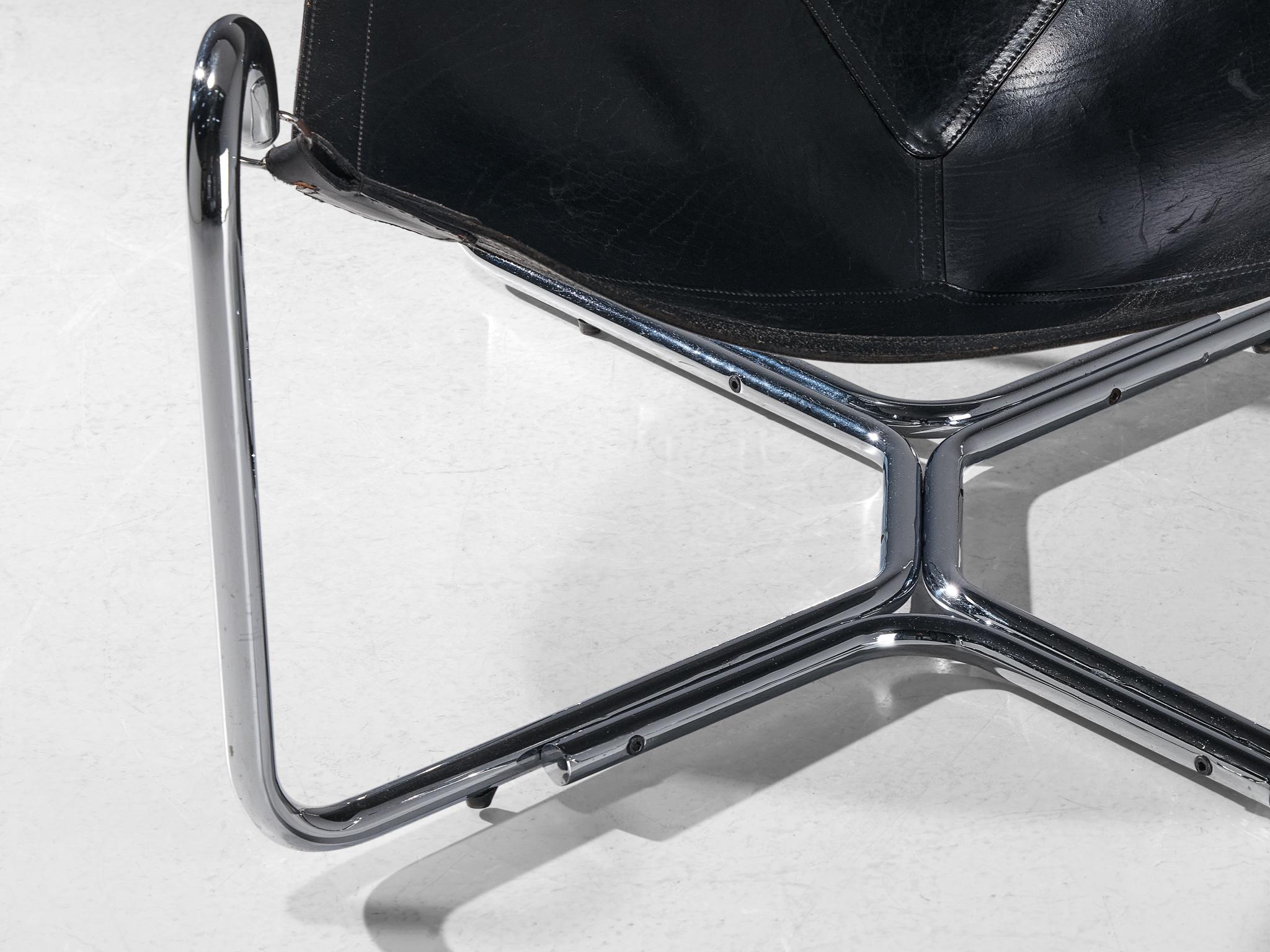 Steel Gianni Pareschi and Ezio Didone for Busnelli Pair of 'Baffo' Lounge Chairs  For Sale