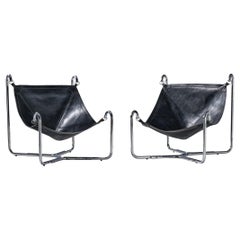 Gianni Pareschi and Ezio Didone for Busnelli Pair of ''Baffo'' Lounge Chairs 