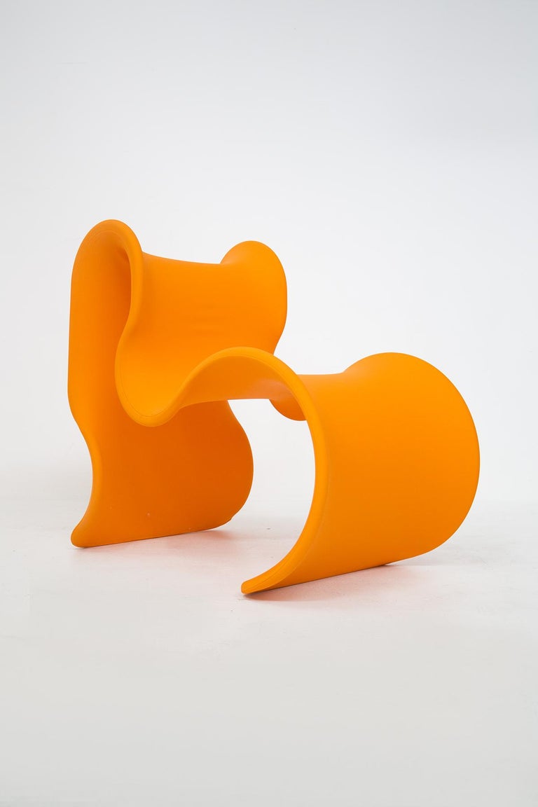 Mid-Century Modern Gianni Pareschi Orange Fiocco Armchair for Busnelli For Sale