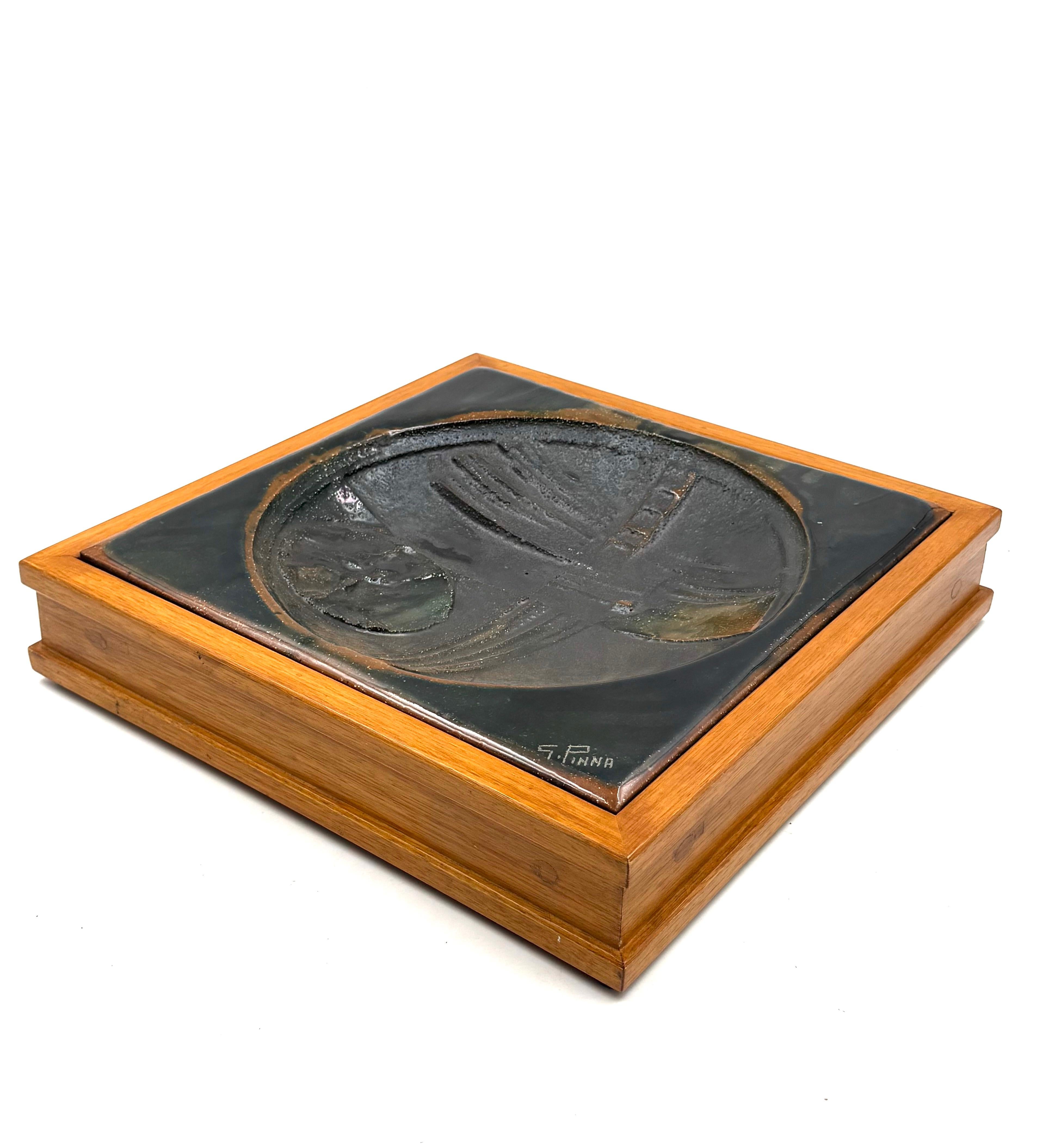 Gianni Pinna, Keramikaufsatz / sculpture vide poche, Italien 1970 im Angebot 4