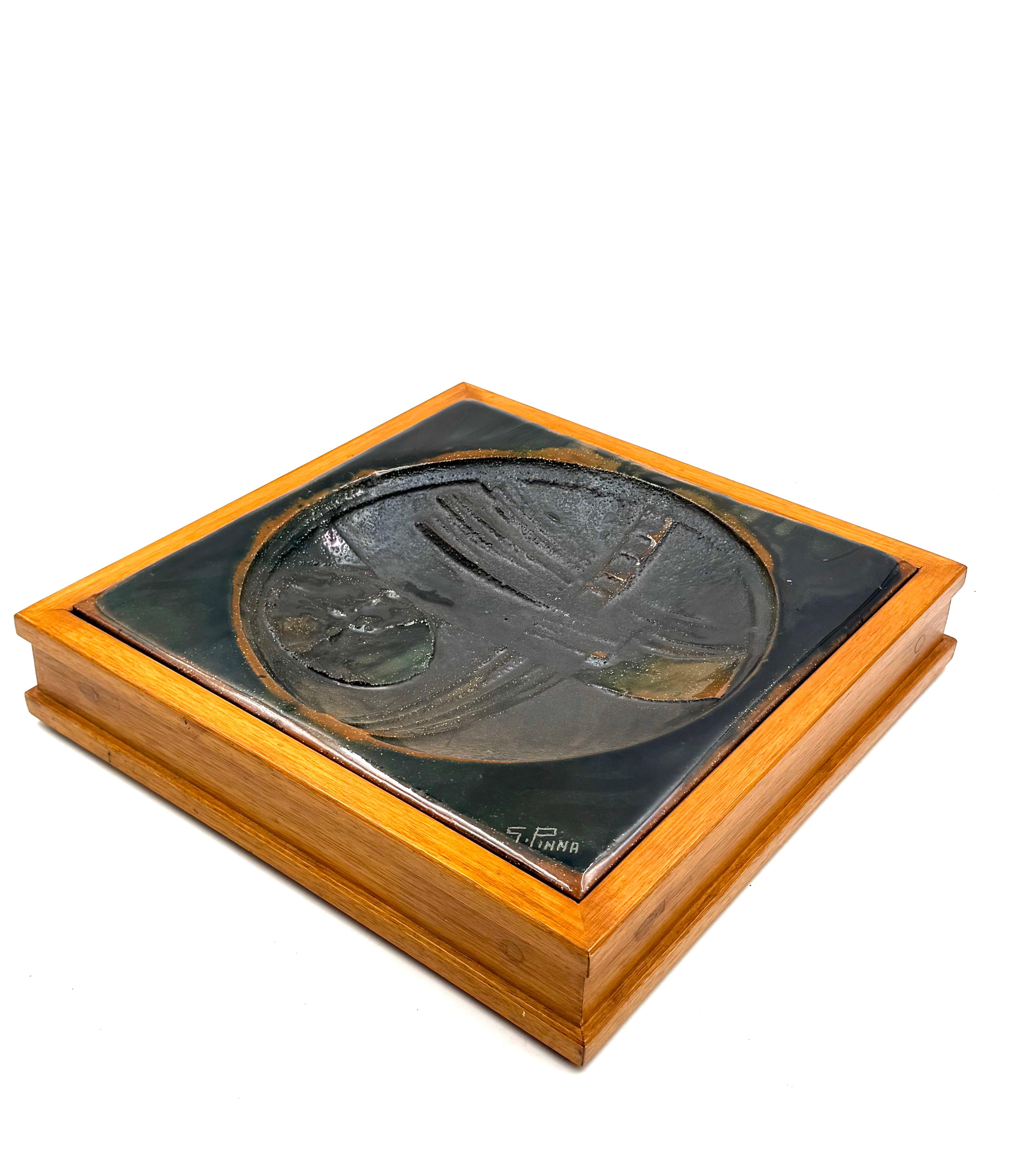 Gianni Pinna, Keramikaufsatz / sculpture vide poche, Italien 1970 im Angebot 5