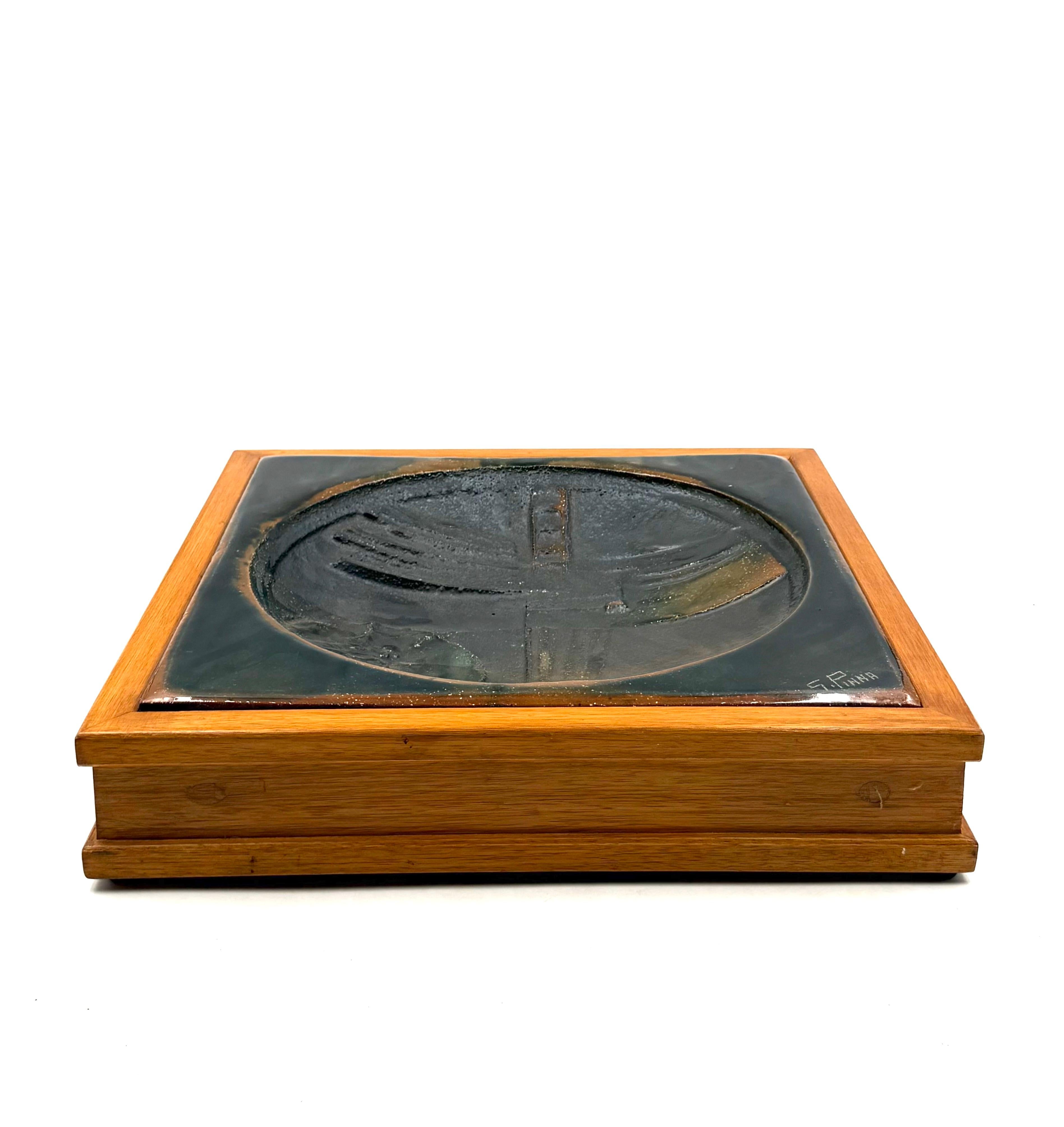 Gianni Pinna, Keramikaufsatz / sculpture vide poche, Italien 1970 im Angebot 3