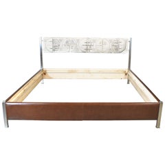 Gianni Pinna Sculptor Midcentury Bett aus Bronzeguss