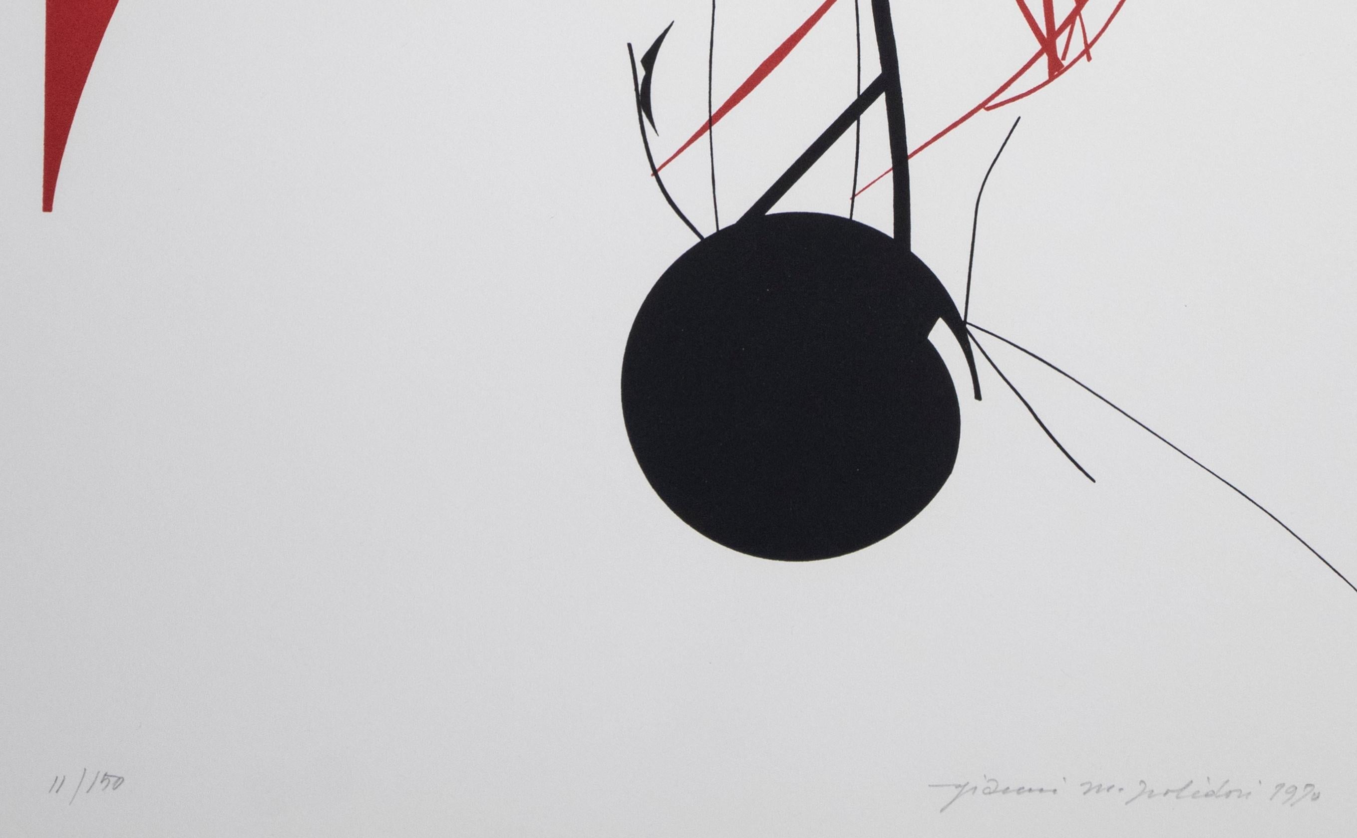 Mezzo rosso - Litografia originale di Gianni Polidori - 1970 ca. in vendita 1