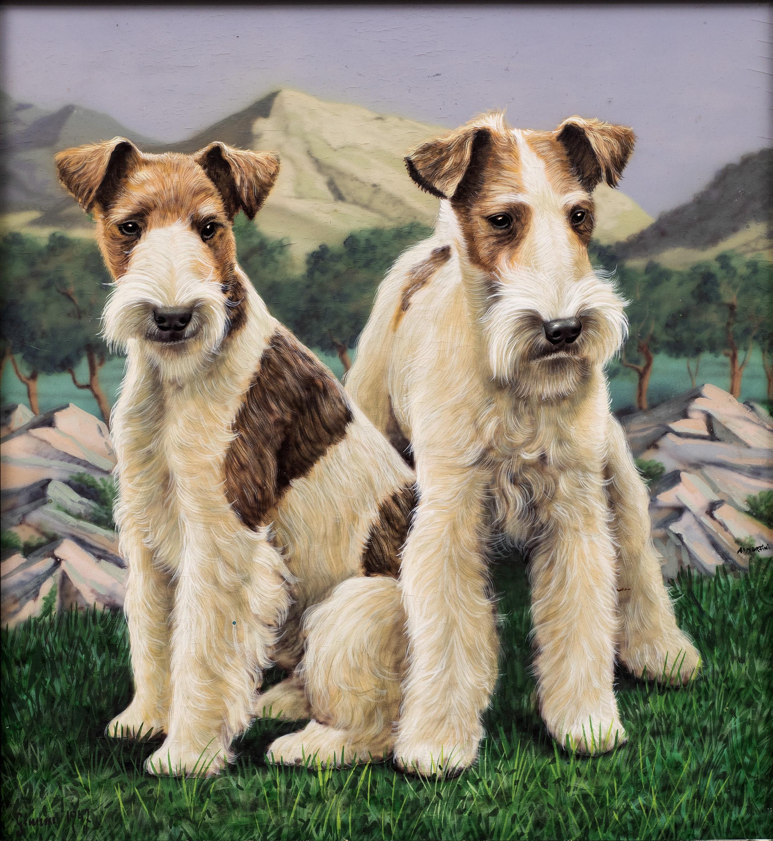 Pair of Terriers, Gianni Reggio (Italian, 1898-1961) For Sale 1
