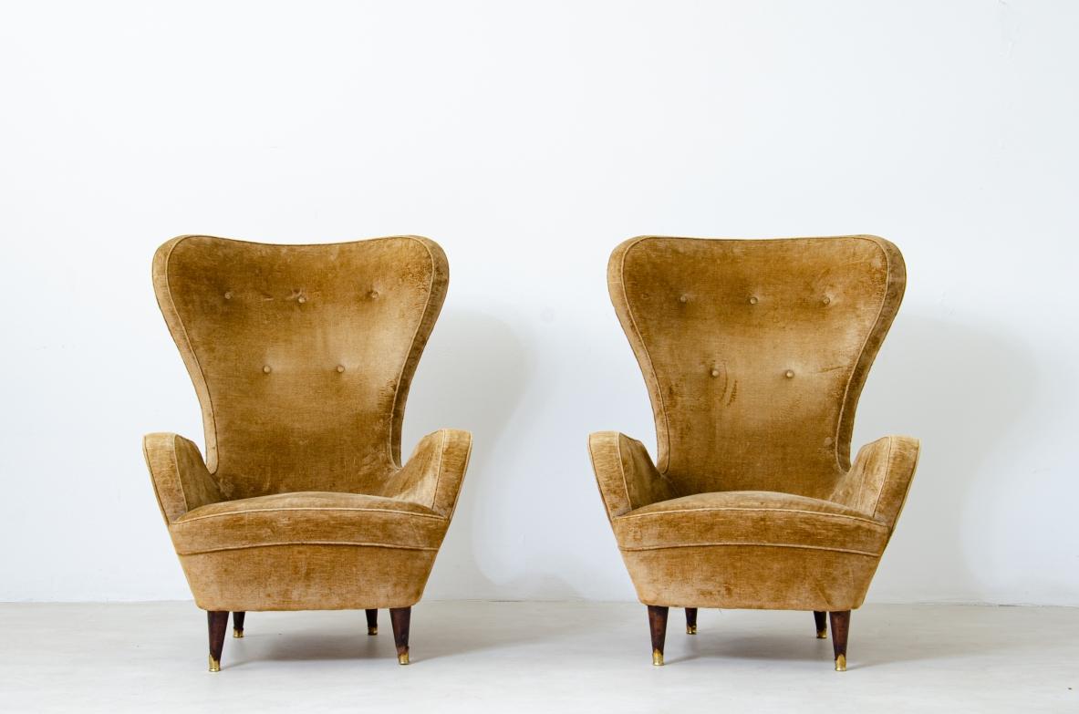 Mid-Century Modern Gianni Saibene, paire de fauteuils 