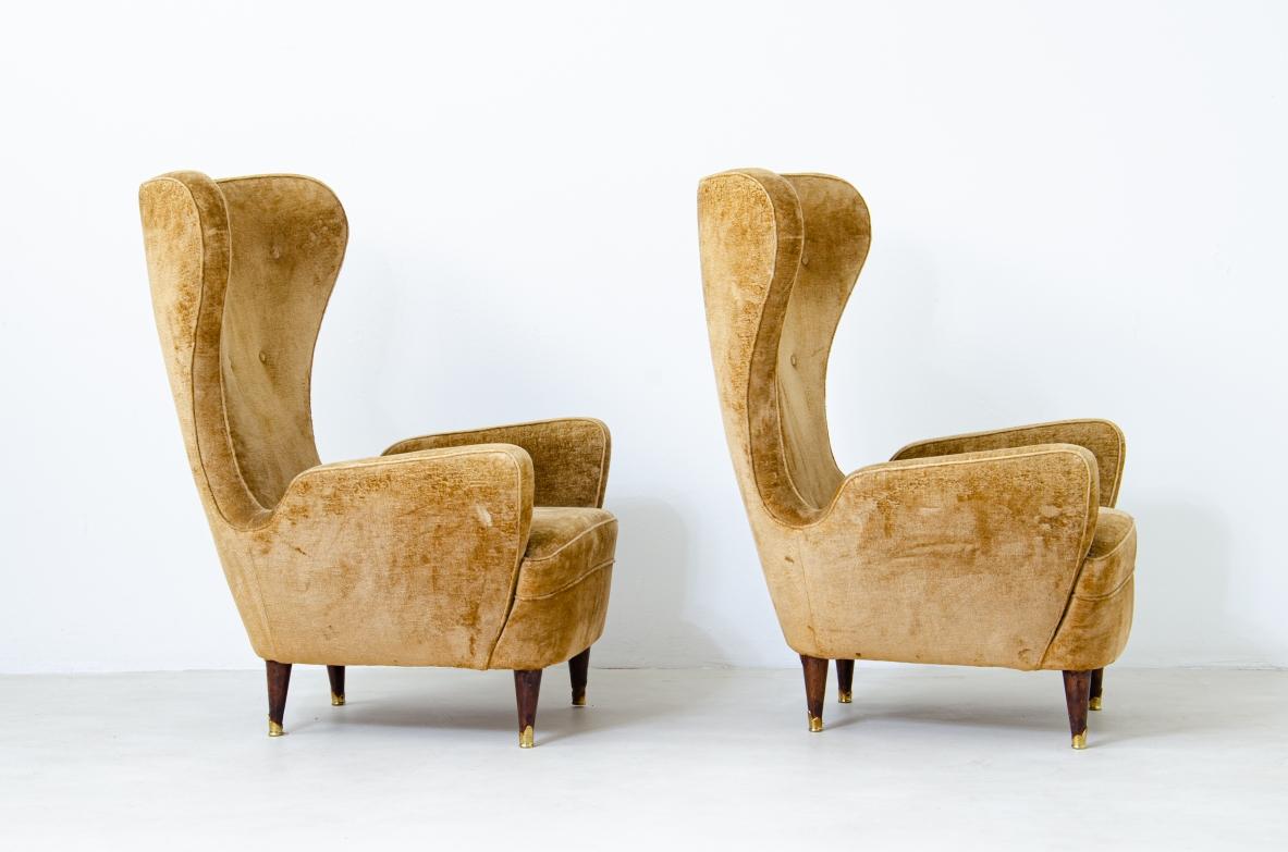 Mid-Century Modern Gianni Saibene, pair of armchairs  For Sale