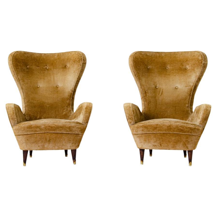 Gianni Saibene, pair of armchairs  For Sale