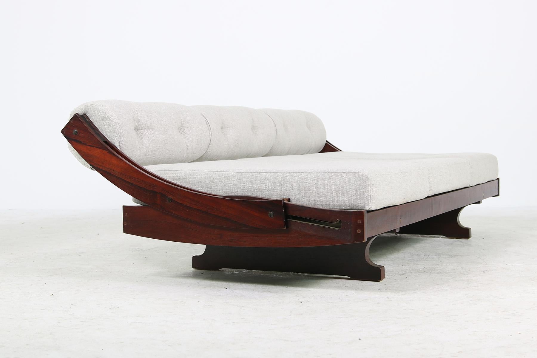 Mid-20th Century Gianni Songia 1960s Daybed GS 195 Sofa for Sormani Italy, Light Grey Fabric