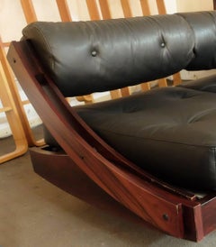 Gianni Songia Black Leather Daybed Sofa Model GS-195 for Sormani, Italy, 1963