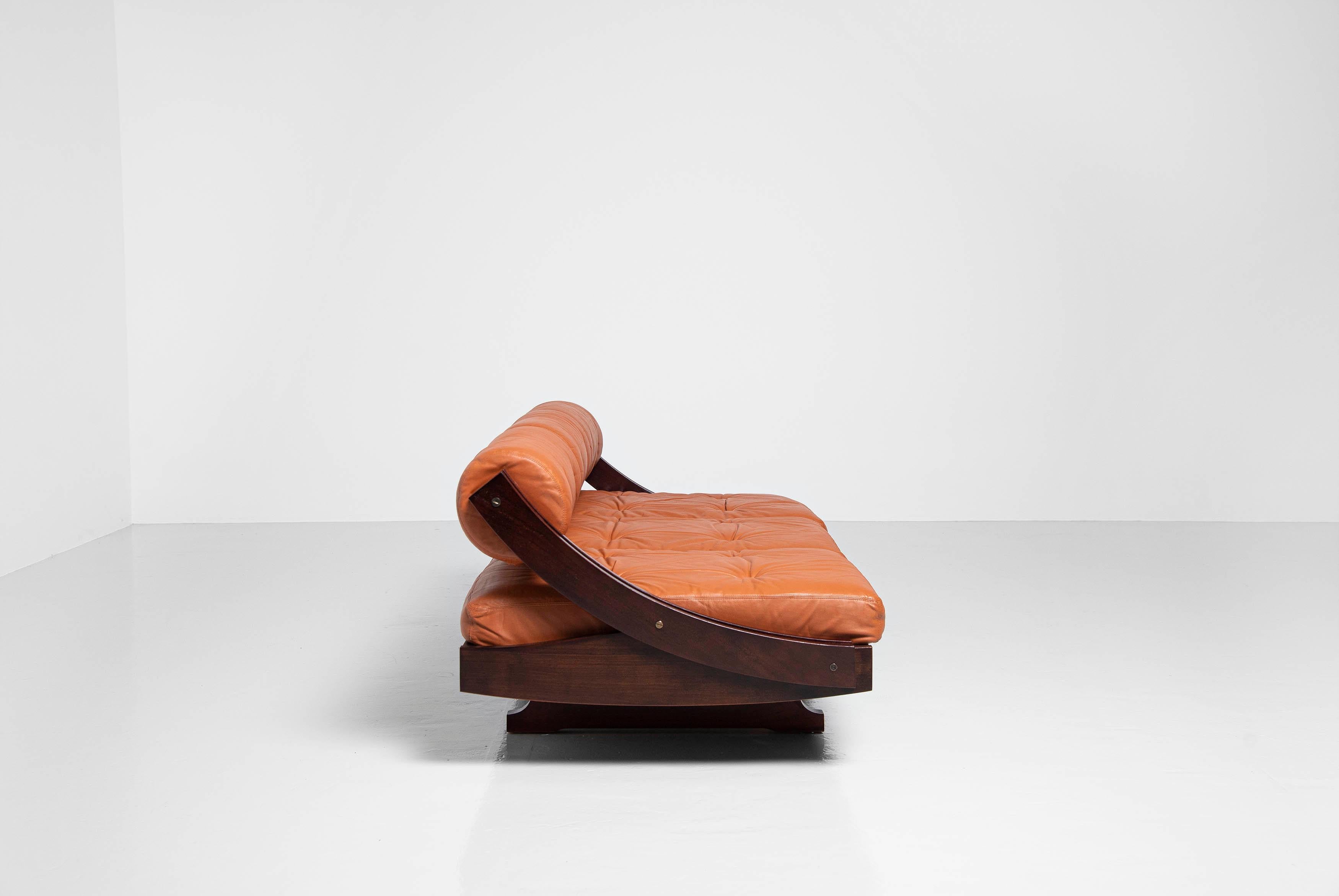 Italian Gianni Songia Daybed Sofa Cognac Sormani, Italy, 1963