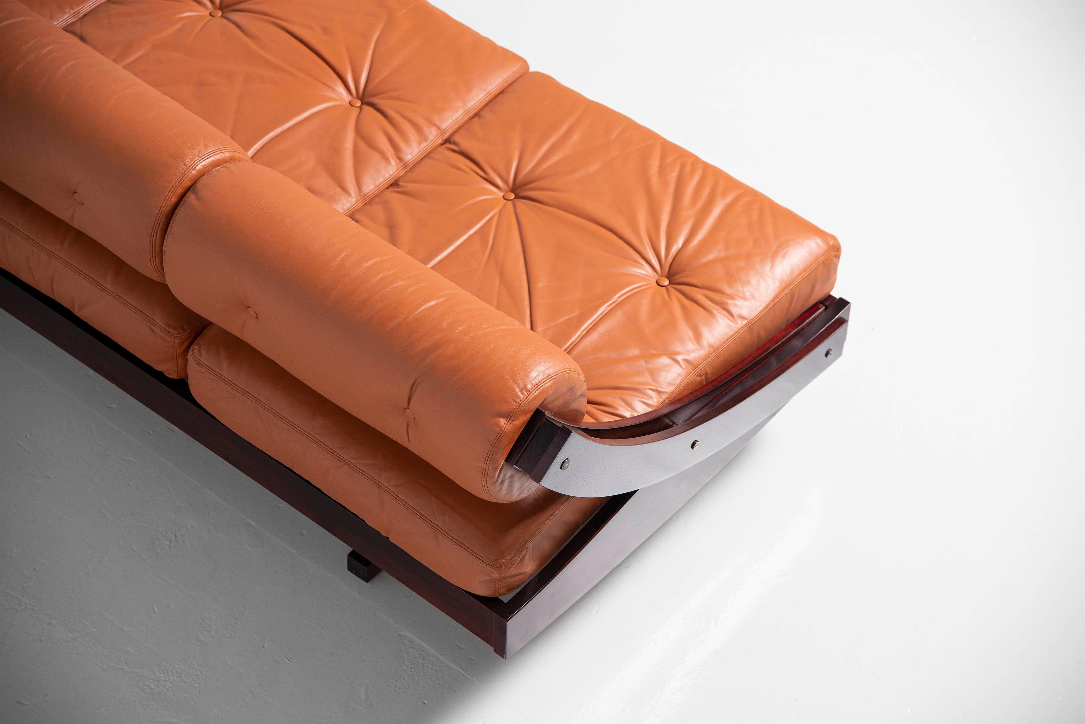 Leather Gianni Songia Daybed Sofa Cognac Sormani, Italy, 1963