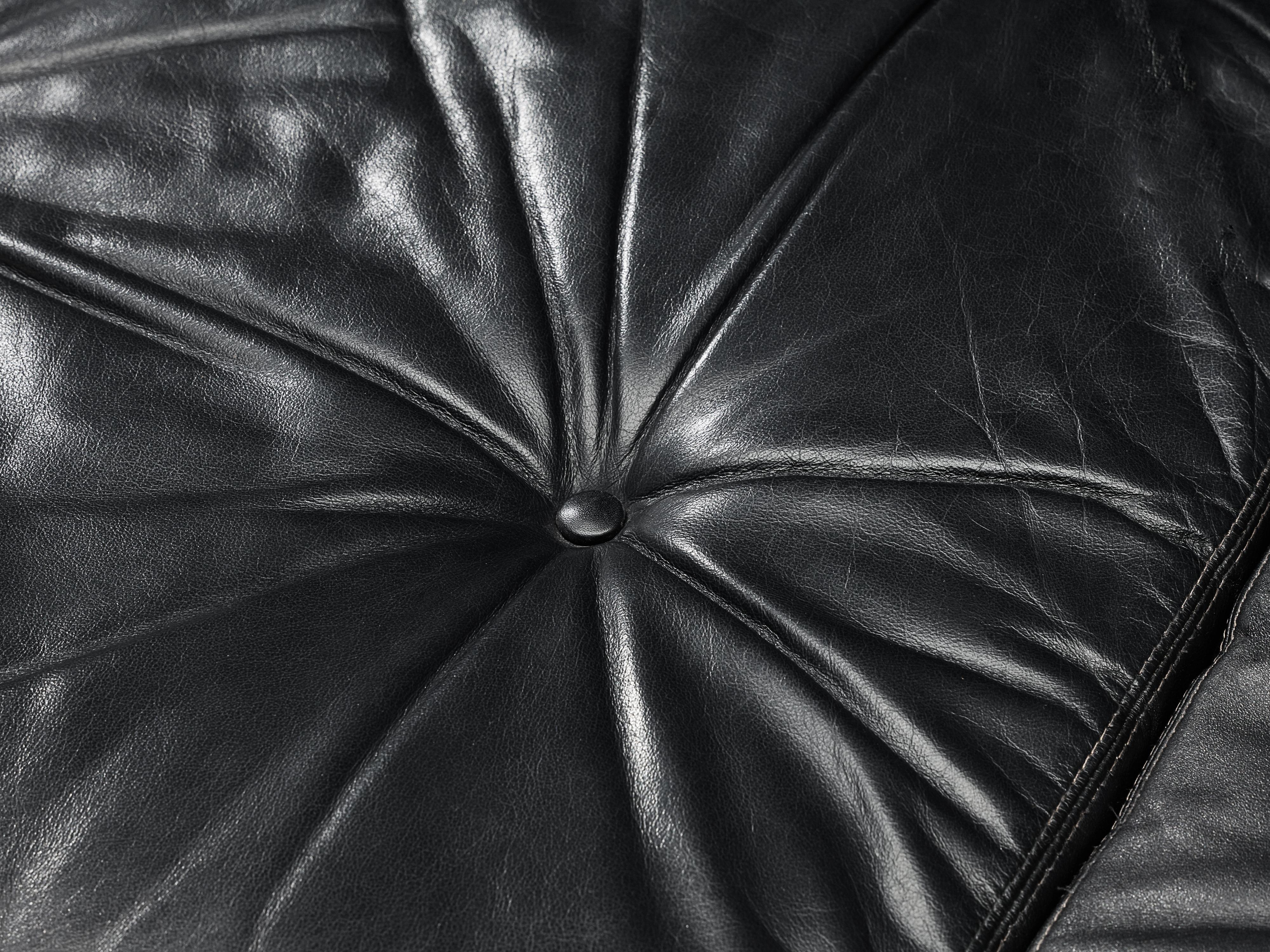 Gianni Songia for Sormani Sofa in Black Leather 2