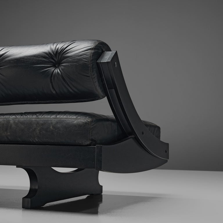 Gianni Songia for Sormani Sofa in Black Leather For Sale 2