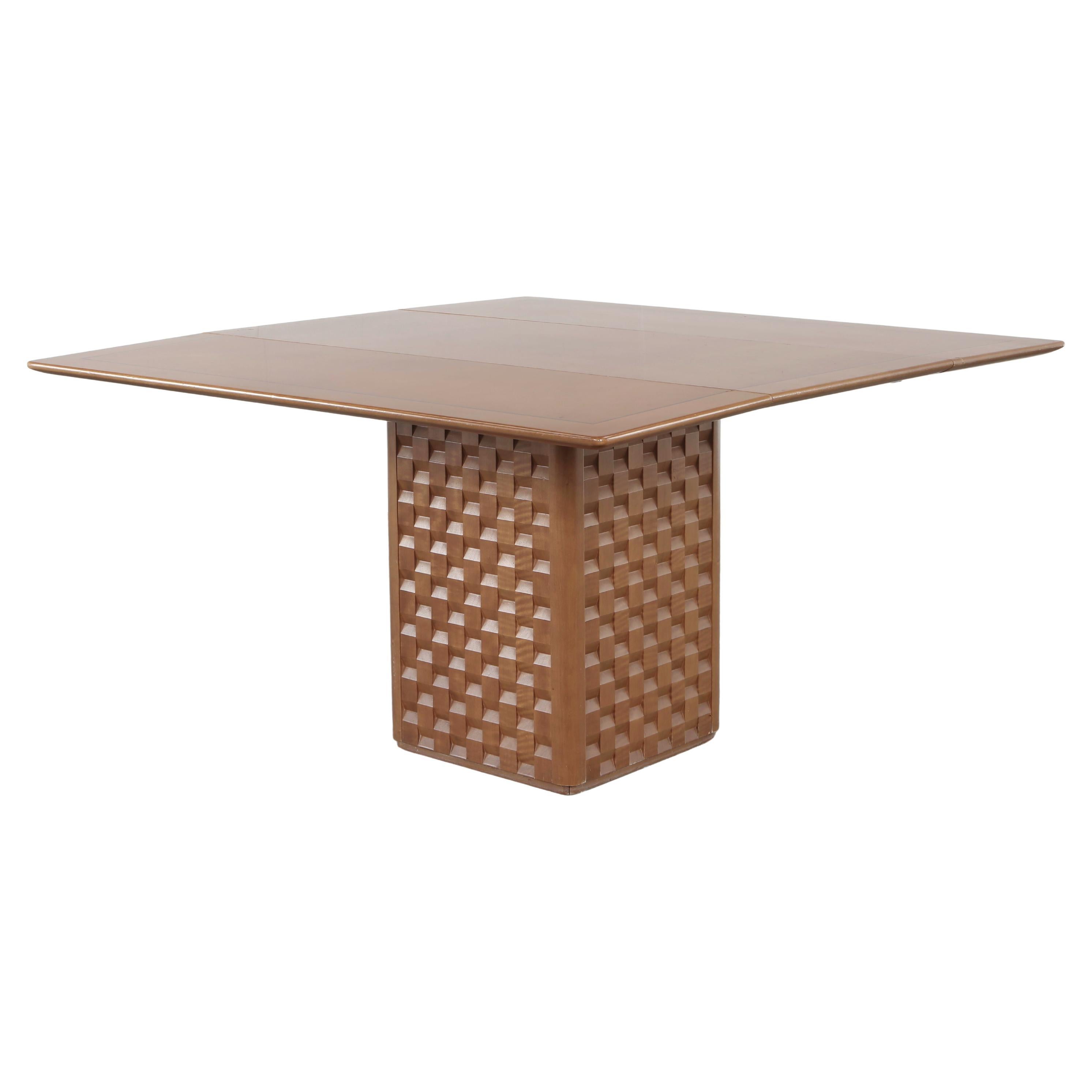 Gianni Sorgia pour Sormani, table de salle à manger extensible en bois de bourgogne italien, années 1960 en vente