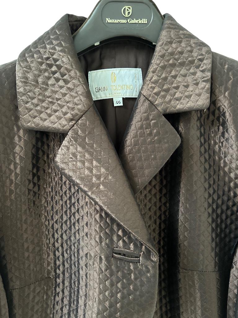 Gianni Tolentino Milano Abendjacke aus schokoladenbraunem Jacquard im Angebot 6