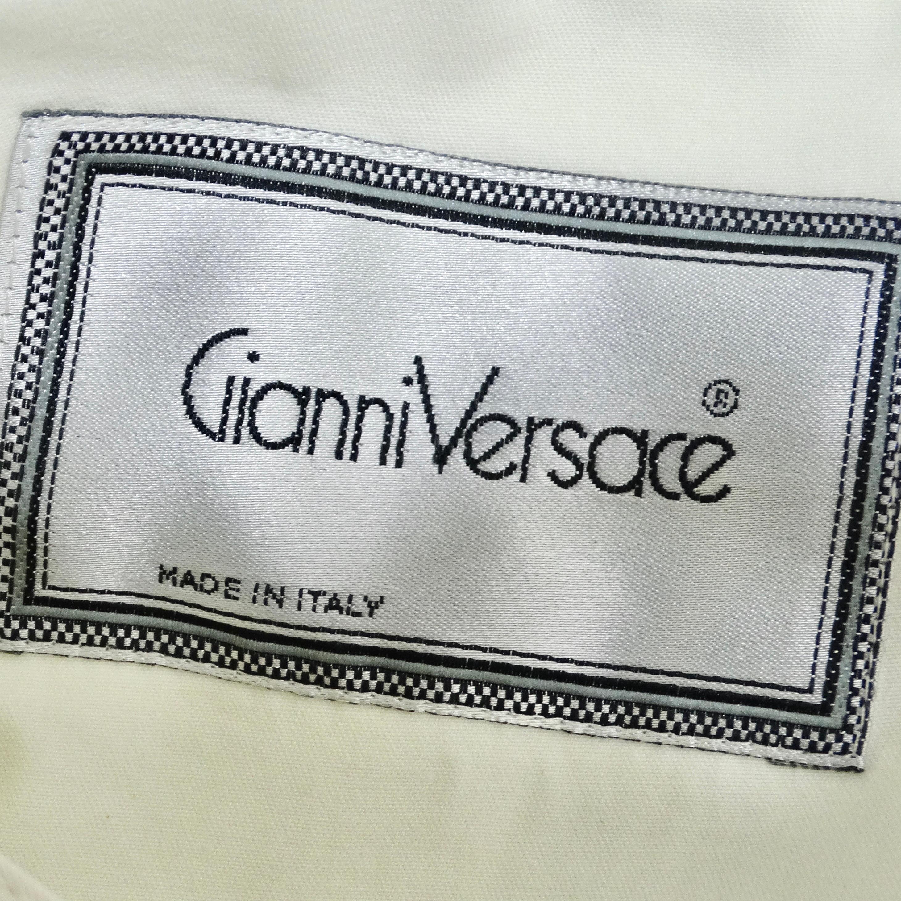 Gianni Versace, blouson bombardier noir et blanc des années 1980 en vente 7