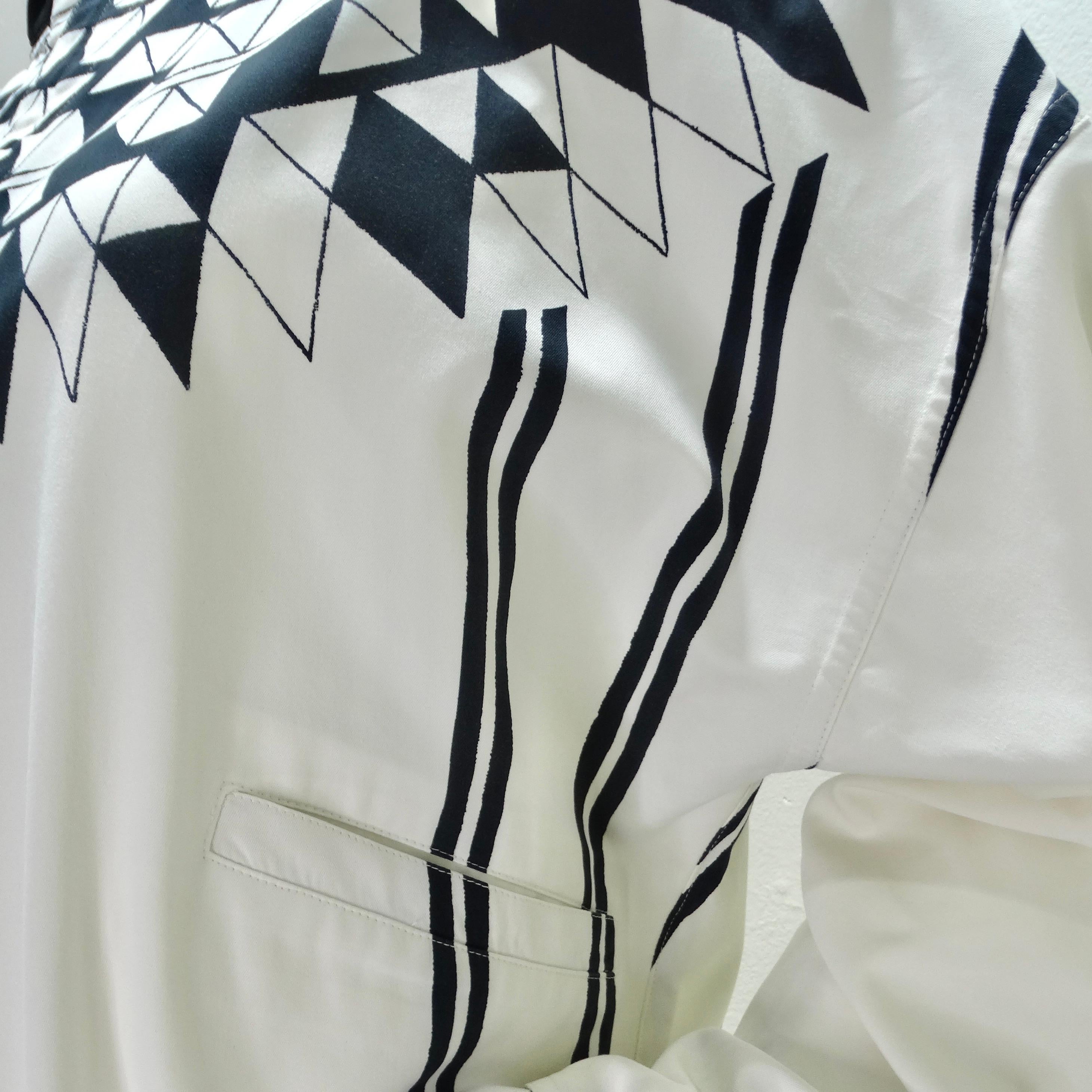 Gianni Versace 1980s Black & White Bomber Jacket In Excellent Condition For Sale In Scottsdale, AZ