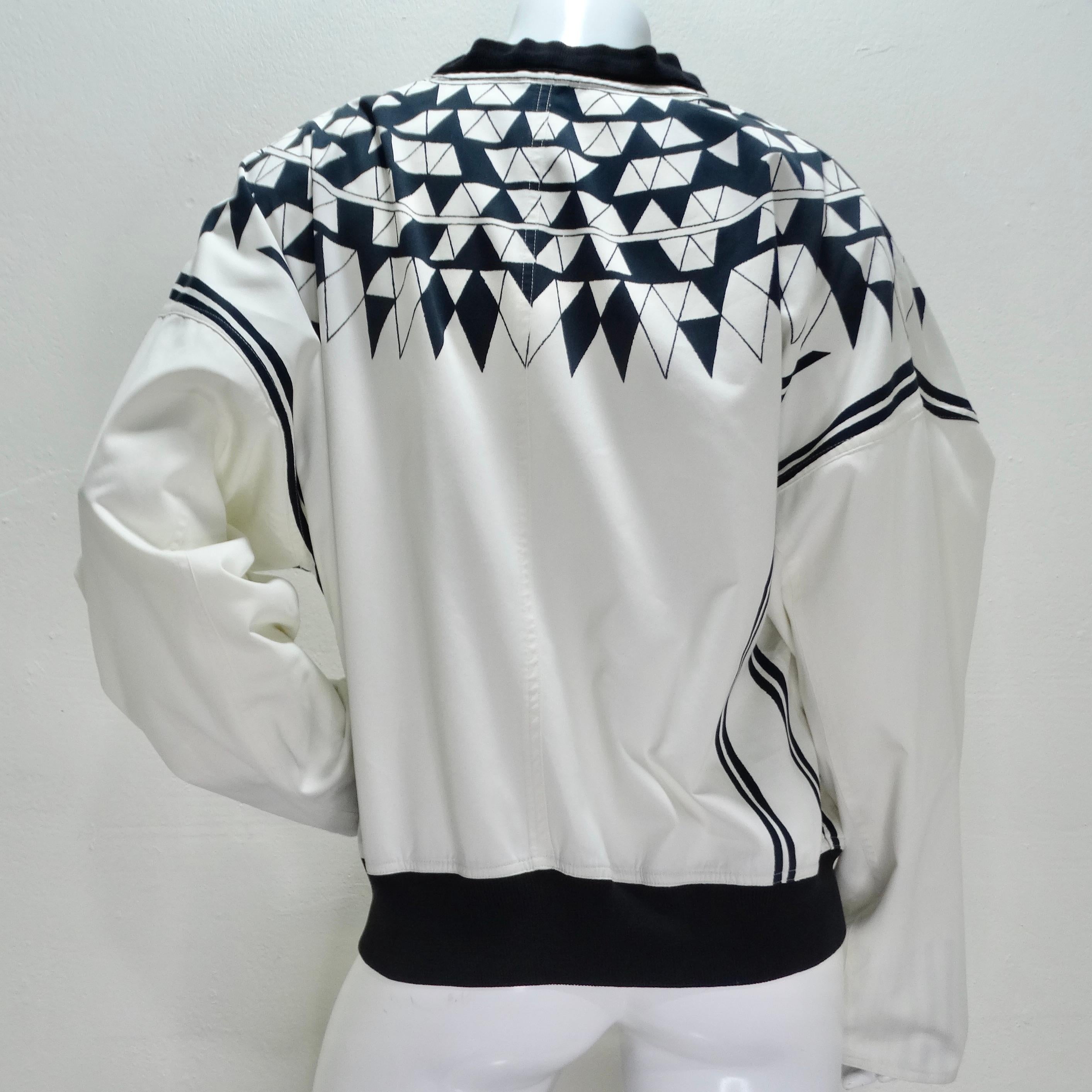 Gianni Versace 1980s Black & White Bomber Jacket For Sale 2