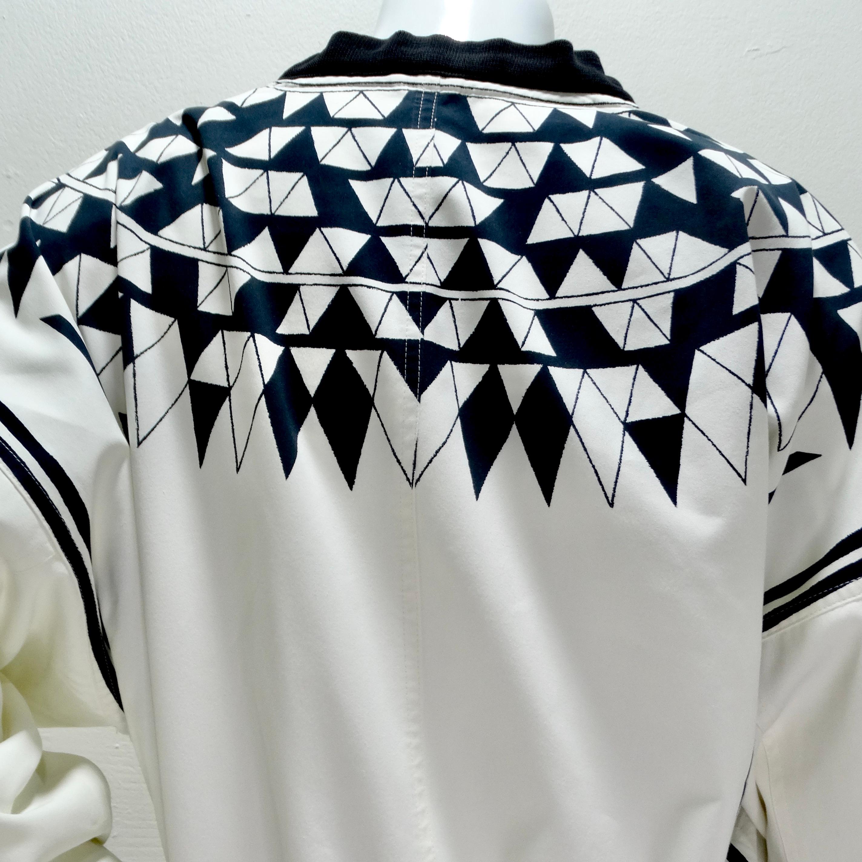 Gianni Versace 1980s Black & White Bomber Jacket 2