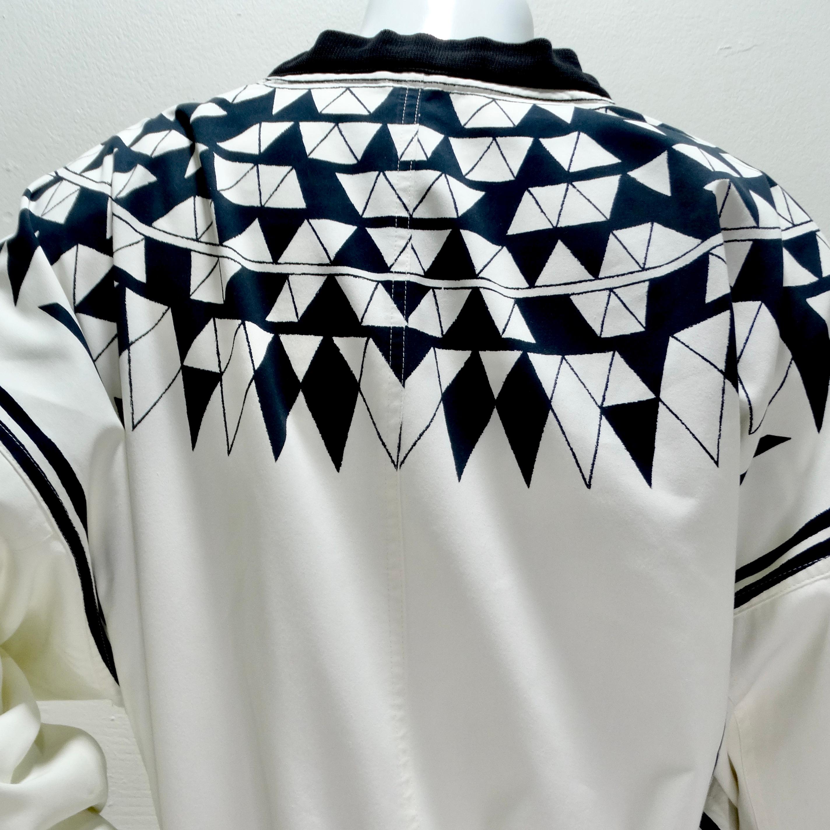 Gianni Versace 1980s Black & White Bomber Jacket For Sale 3