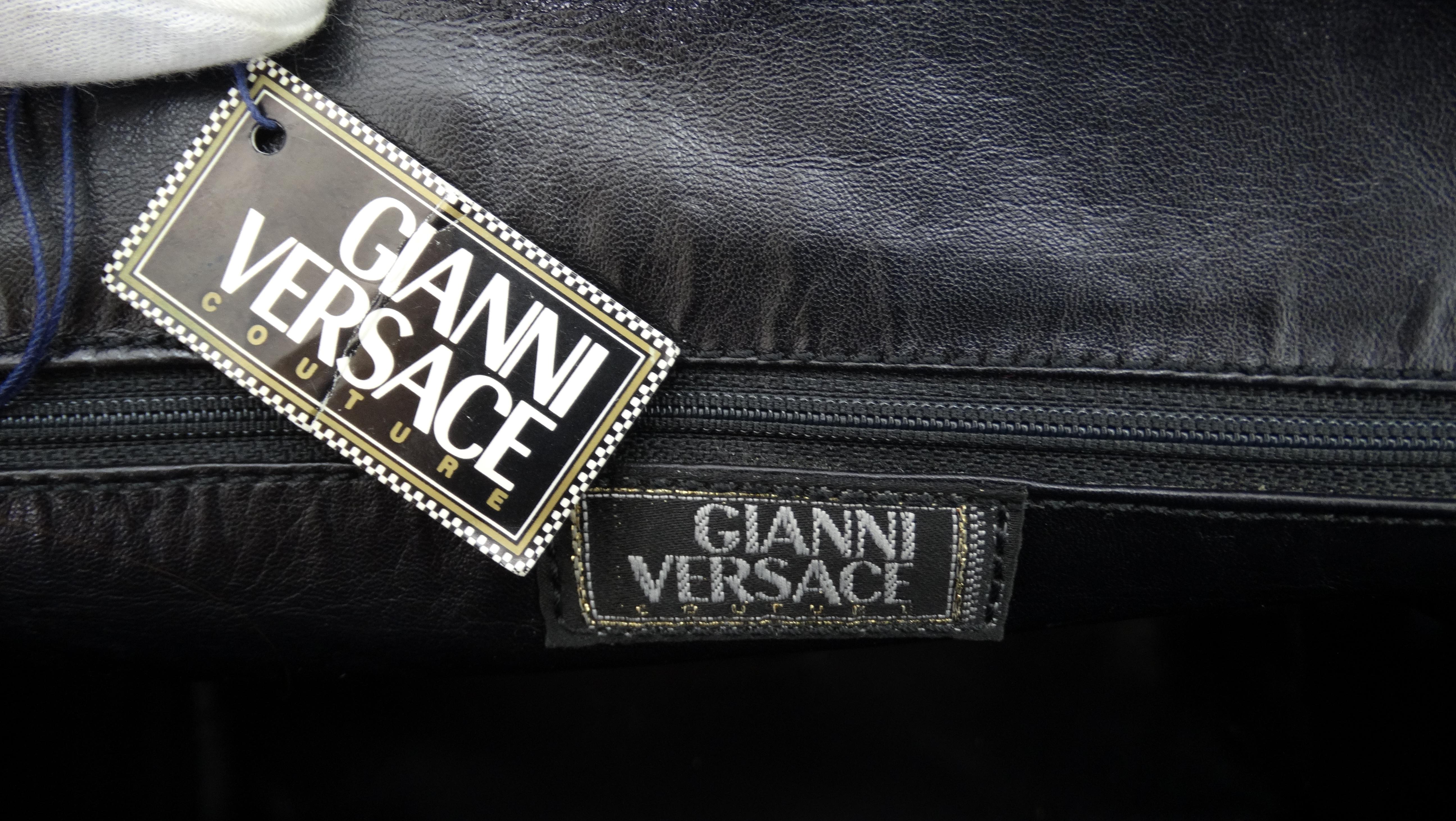 Black Gianni Versace 1980s Medusa Medallion Handbag 