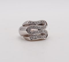 Gianni Versace 1990 Cocktail Ring In 18Kt White Gold With 1.03 Ctw In Diamonds