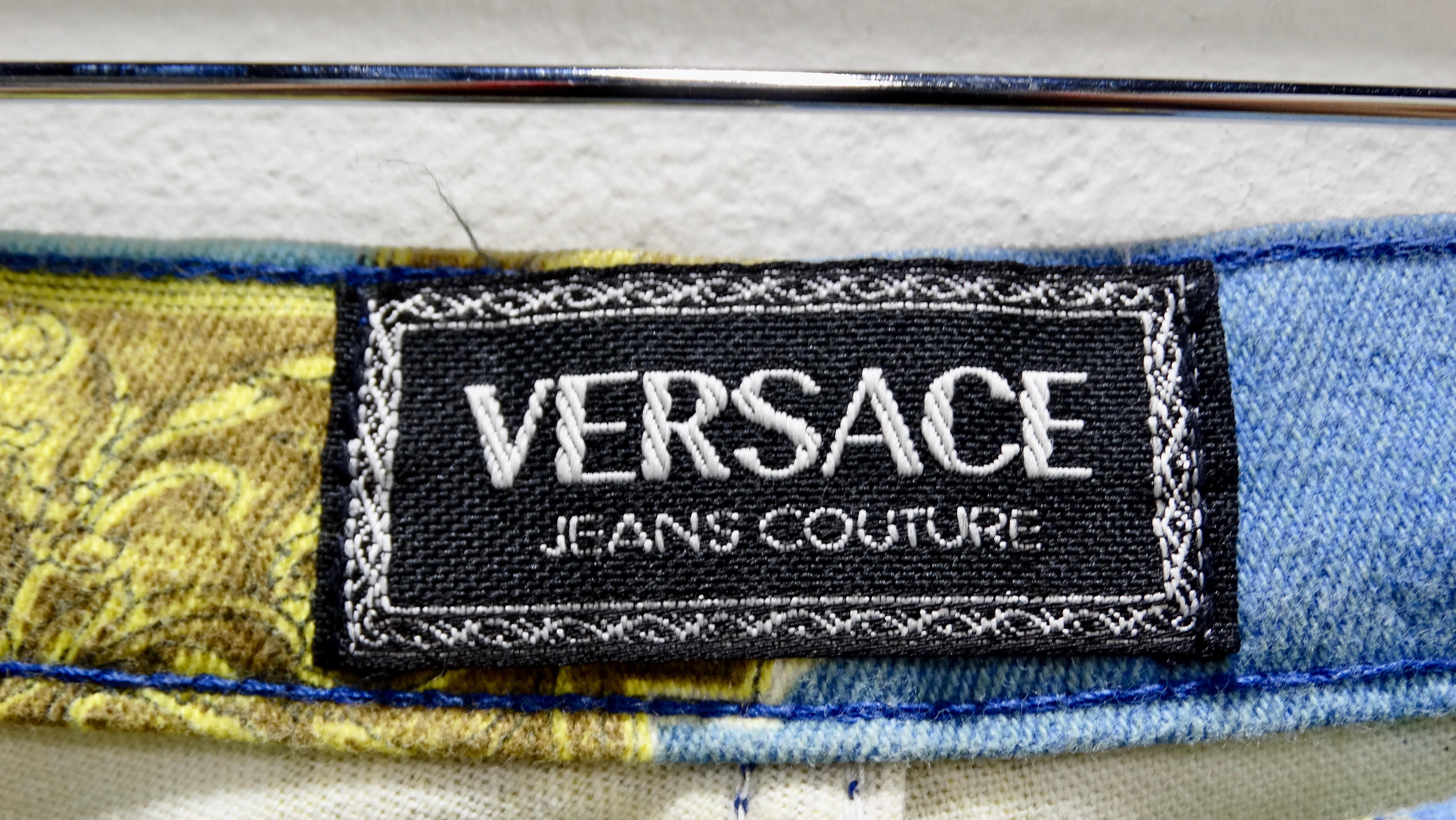 Gianni Versace Ocean Print Jeans For Sale 2