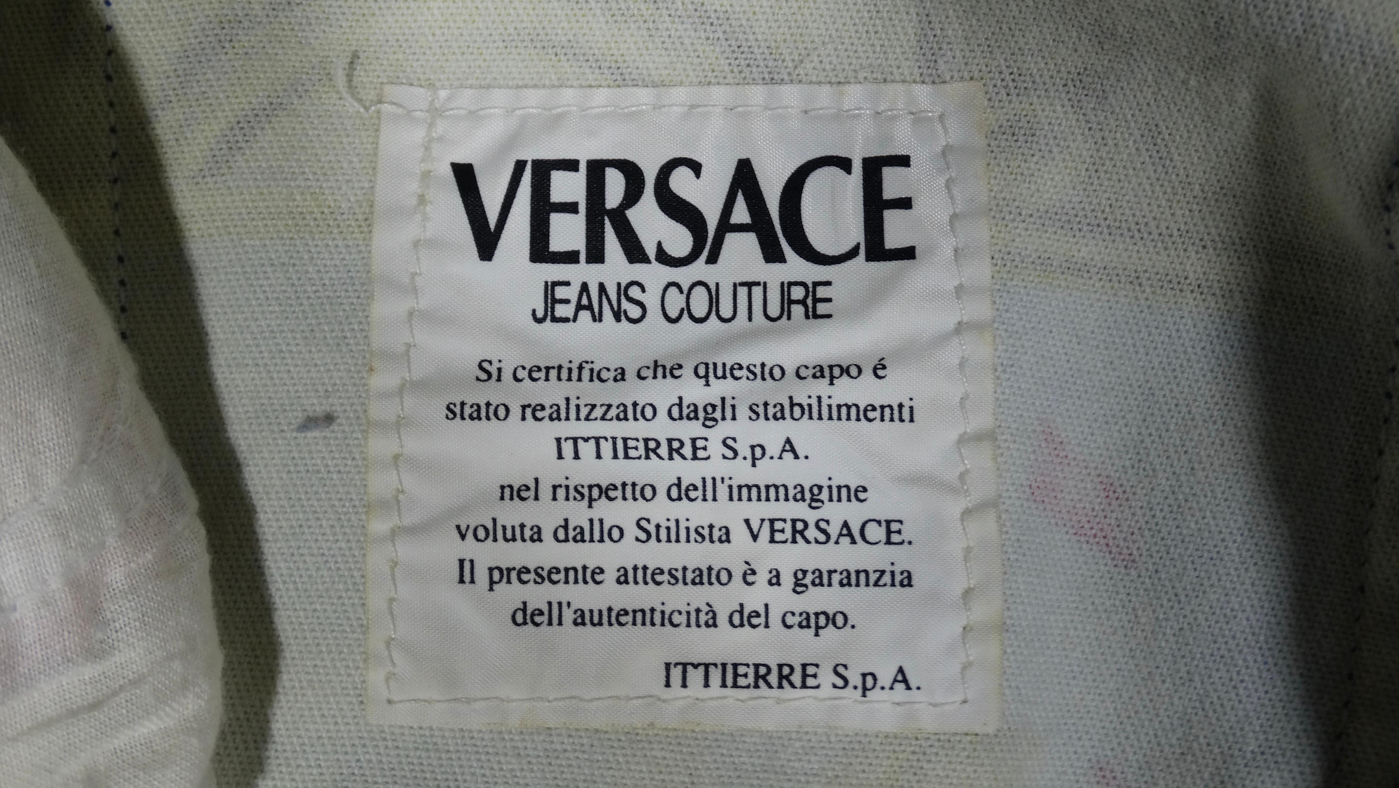 Women's Gianni Versace Ocean Print Jeans For Sale
